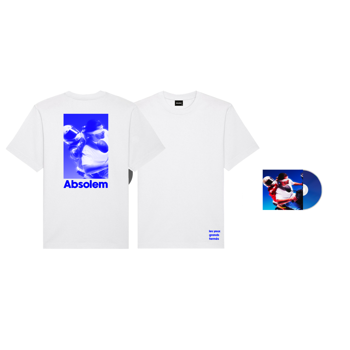 PACK CD "Les yeux grand fermés" + T-Shirt Blanc