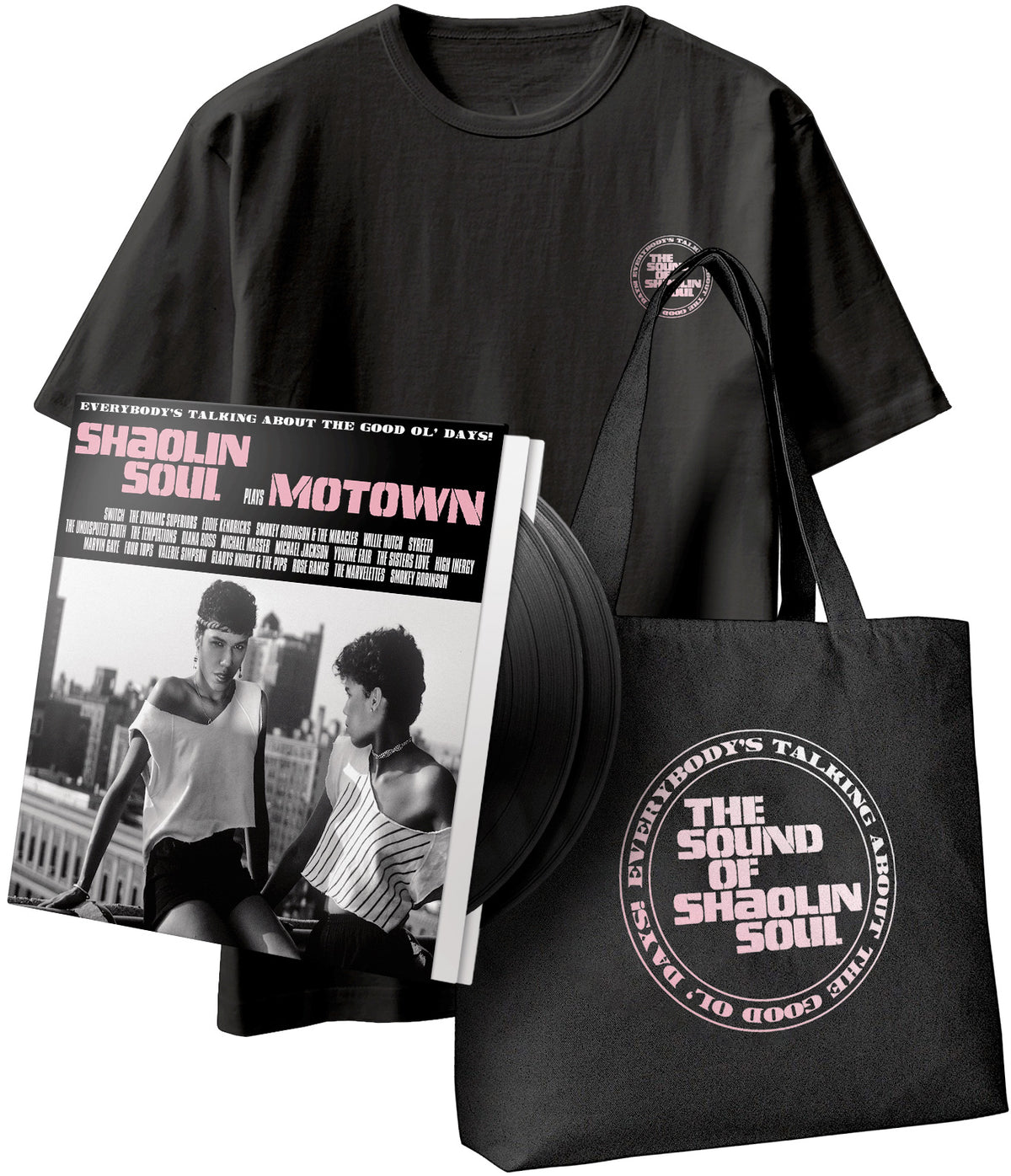 SHAOLIN SOUL PLAYS MOTOWN - VINYL, T-SHIRT & TOTE BAG BUNDLE