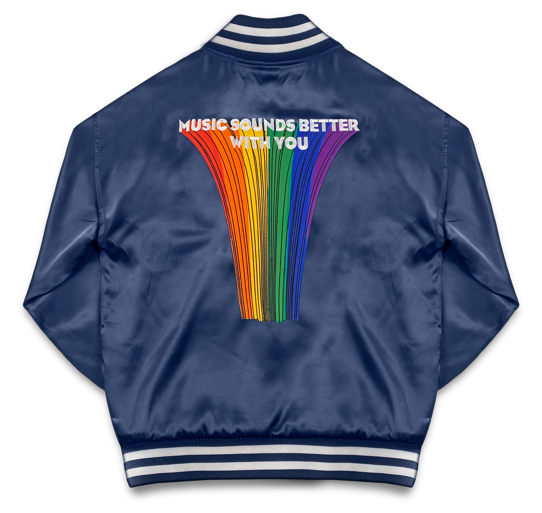Music Sounds Better With You' Satin jacket