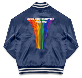 Music Sounds Better With You' Satin jacket